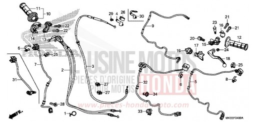 LEVIER DE GUIDON/COMMUTATEUR/CABLE CRF450RXL de 2020